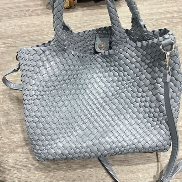 Woven tote bag baby blue crossbody shoulder bag rachel zoe - Picture 3 of 6